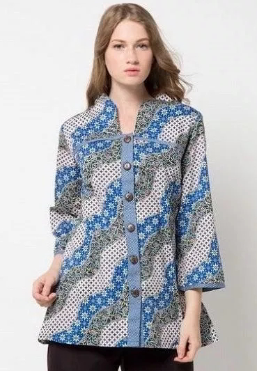  Model  Baju Batik  Wanita  Lengan  Panjang  Terbaru 2021 