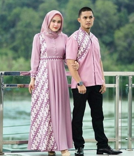 Contoh Baju  Couple  Batik Kombinasi Model  Baju  Trending